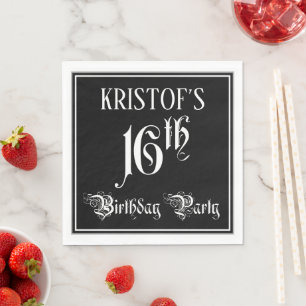 16. Geburtstagsparty — Extravagantes Script + Indi Serviette