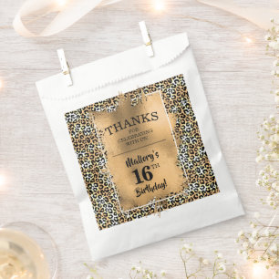 16. Geburtstagsparty Leopard Print Fevor Tasche Geschenktütchen