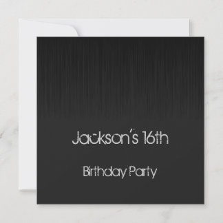16. Geburtstagsparty von Männern Black & Gray Grun Einladung