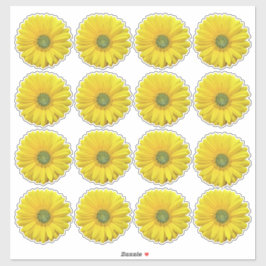 16 Gelbe Gerbera Daisy Blume Kiss-Cut Stickers Aufkleber