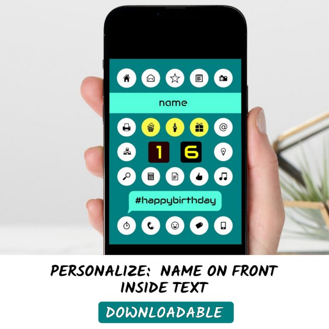 16. Hashtag Computing Geburtstag hinzufügen Karte (Von Creator hochgeladen)