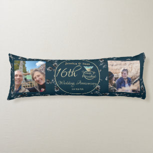 16. Hochzeitsfeier 2 Foto Silberne Rose Seitenschläferkissen