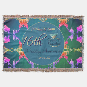 16. Hochzeitsjubiläums-Wachs, Statice-Blumen-Wurfd Decke