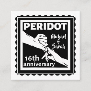 16. Hochzeitstag Schwarz-Weiß Hände Begleitkarte