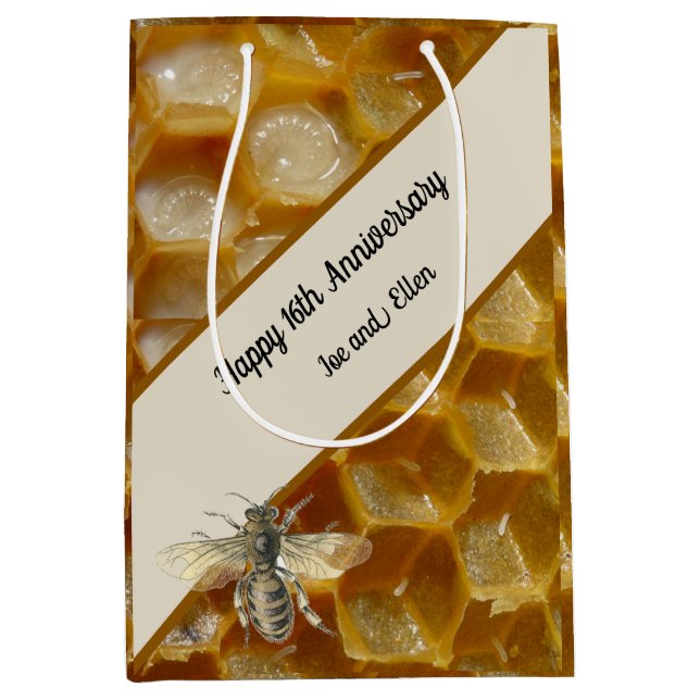 16. Hochzeitstag, Wax Mittlere Geschenktüte (Vorderseite)