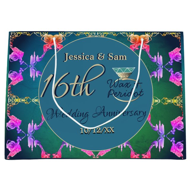 16. Hochzeitwelle, Statice-Blume-Geschenktasche Große Geschenktüte (Vorderseite)