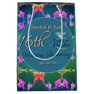 16. Hochzeitwelle, Statice-Blume-Geschenktasche Mittlere Geschenktüte