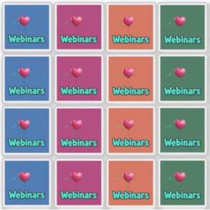 16 Ich liebe Webinare Aufkleber 4 Farben