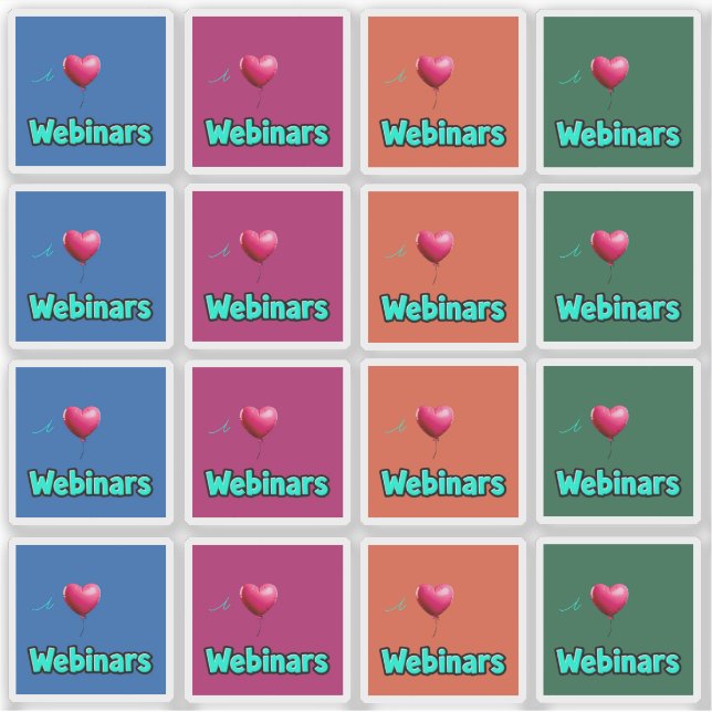 16 Ich liebe Webinare Aufkleber 4 Farben (Vorderseite)