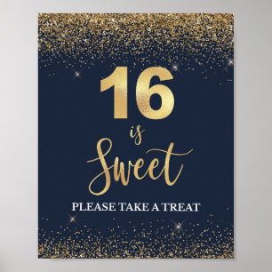 16 ist Sweet Bitte nehmen Sie eine Leckerei Navy & Poster