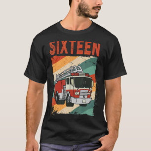 16 Jahre alt 16. Geburtstag Junge Feuerwehrfeuer T T-Shirt