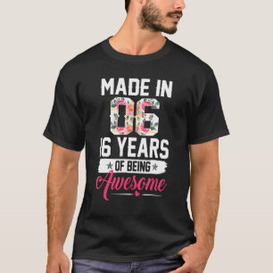 16 Jahre alt für die 16. Geburtstagsmädchen-Blume T-Shirt