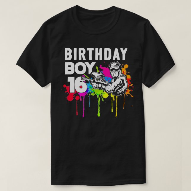 16 Jahre alt Paintballer Gear Geschenk 16. Paintba T-Shirt (Design vorne)