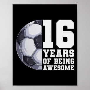 16 Jahre Awesome Boys Fußball 16. Geburtstag Poster