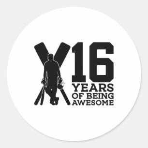 16 Jahre Awesome Cricket 16. Geburtstag Runder Aufkleber