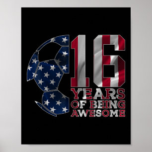 16 Jahre Awesome Fußball 16. Geburtstag  Poster