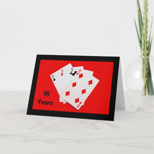 16 Jahre sind ein großer Deal! Jubiläumskarte Karte (Vorderseite)