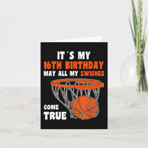 16-jähriges Glück 16. Geburtstag Basketball 16. Bi Karte