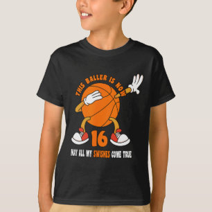 16-jähriges Glück 16. Geburtstag Basketball 16. Bi T-Shirt