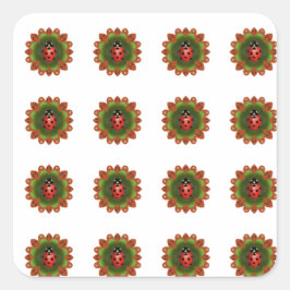 16 Ladybug-Aufkleber Quadratischer Aufkleber