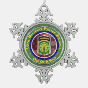 16. Militärpolizei Brigade Keepake Schneeflocken Zinn-Ornament