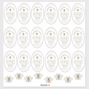 16 oder 32oz Waterproof Queenline Honey Jar Labels