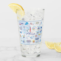 16 Oz Glass Cup "The ABC's of Hope Town"