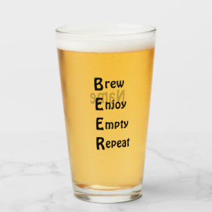 16 oz (Unze) Pint Bierglas - "B-E-E-R" Glas