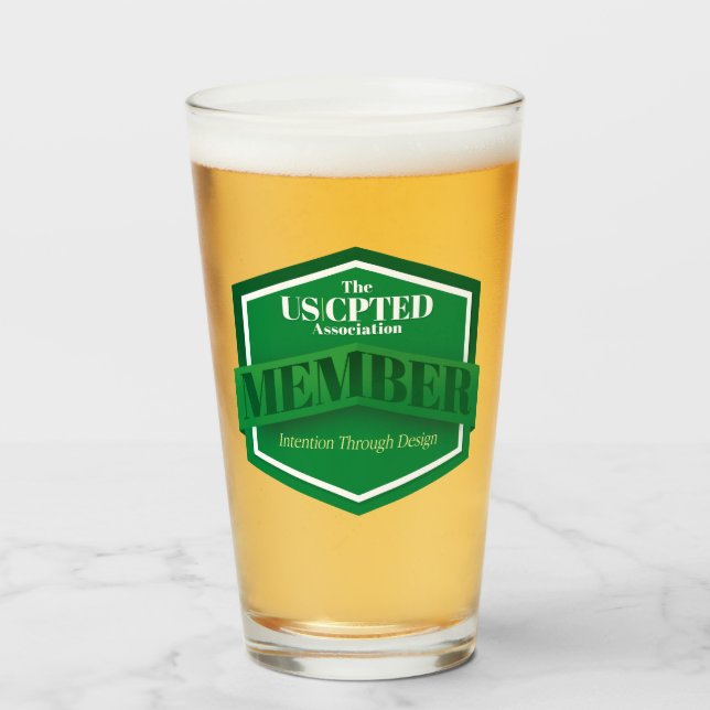 16 oz US CPTED Association Mitglied Beer Glass Glas (Vorne (Gefüllt))