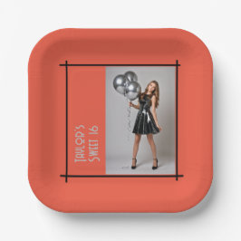 16-Party-Papierserviette bordeauxrosa Koralle Pappteller