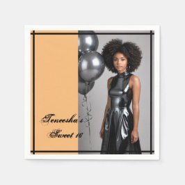 16-Party-Papierserviette schwarz Serviette