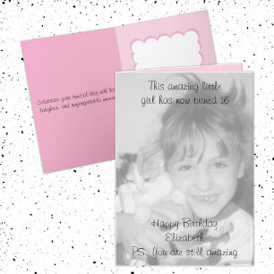 16. phantastischer Name Rosa Geburtstag Foto Karte