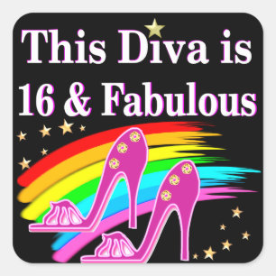 16. PINK SHOE QUEEN QUADRATISCHER AUFKLEBER