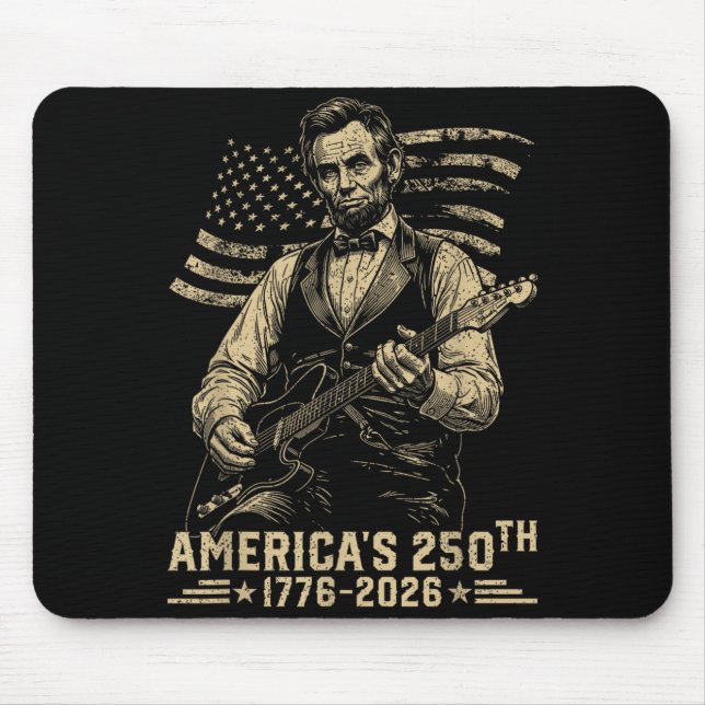 16. Präsident spielt Gitarre 4. Juli 250. Mousepad (Vorne)