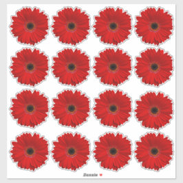 16 Red Gerbera Daisy Blume Kiss-Cut Stickers Aufkleber