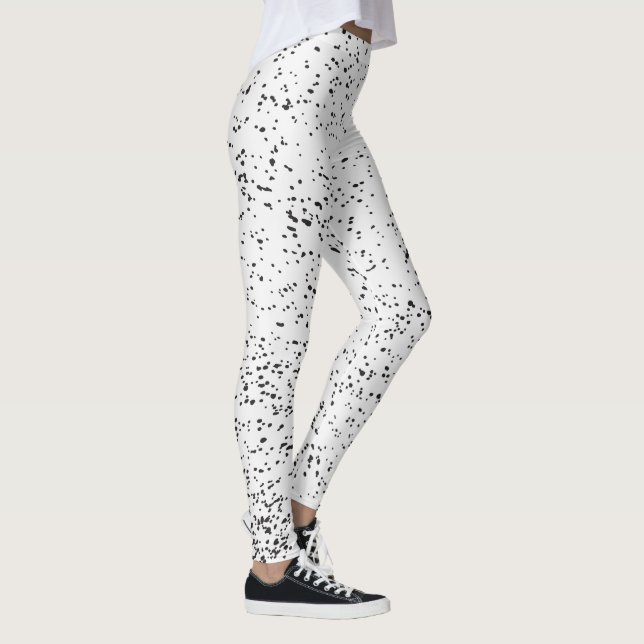 16.	 Schwarz-Weiß-Spritzer von Grunge-Tieren Leggings (Rechts)