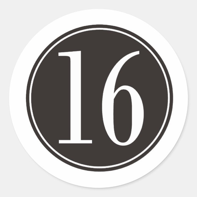 16 Schwarzer Kreis (vorne) Runder Aufkleber (Vorderseite)