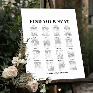 16 Tabelle Große Hochzeitgastsitzkarte Poster