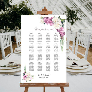 16 Tabelle Rosa Farbblütendiagramm Poster