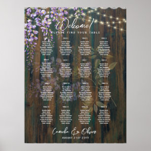 16 Tabelle Rustikale WISTERIA Spitzen SITZENTRALE Poster