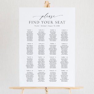 16 Tische Finden Sie Ihre Sitzplakette Poster