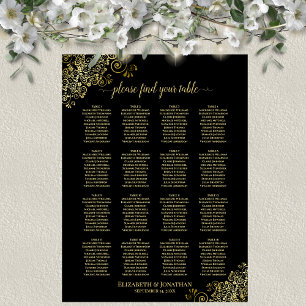 16 Tische Gold Verzierungen Hochzeit Sitzordnung S Poster