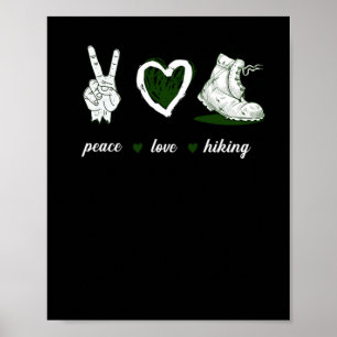 16.Wandern Peace Liebe Wanderherz Poster