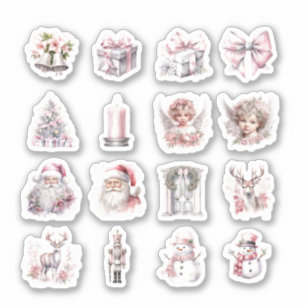 16 Weihnachts Vinyl Stickers nach Maß geschnitten Aufkleber