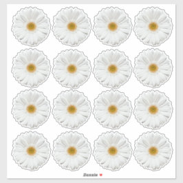 16 White Gerbera Daisy Blume Kiss-Cut Stickers Aufkleber