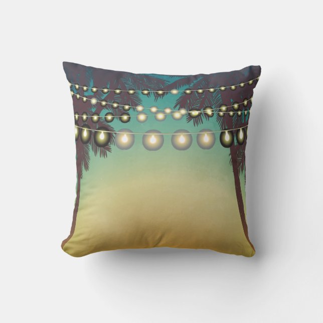 16"x16" Throw Kissenstrand Sonnenuntergang Palmen  Kissen (Vorderseite)