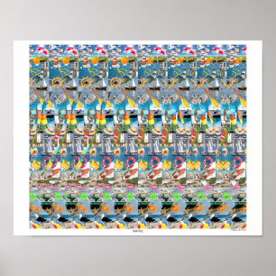 16" x 14" "Sailing" 3D-Poster von Magic Eye® Poster