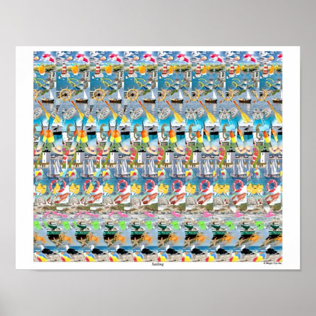 16" x 14" "Sailing" 3D-Poster von Magic Eye® Poster (Vorne)