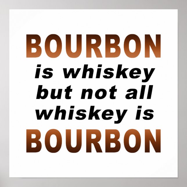 16" X 16" POSTER - Nicht jeder Whiskey ist BOURBON (Vorne)