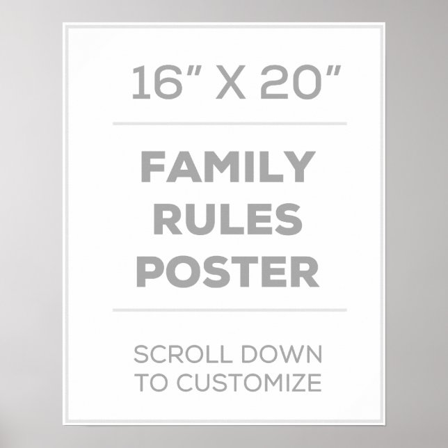 16" x 20" Familienreglerplakat Poster (Vorne)